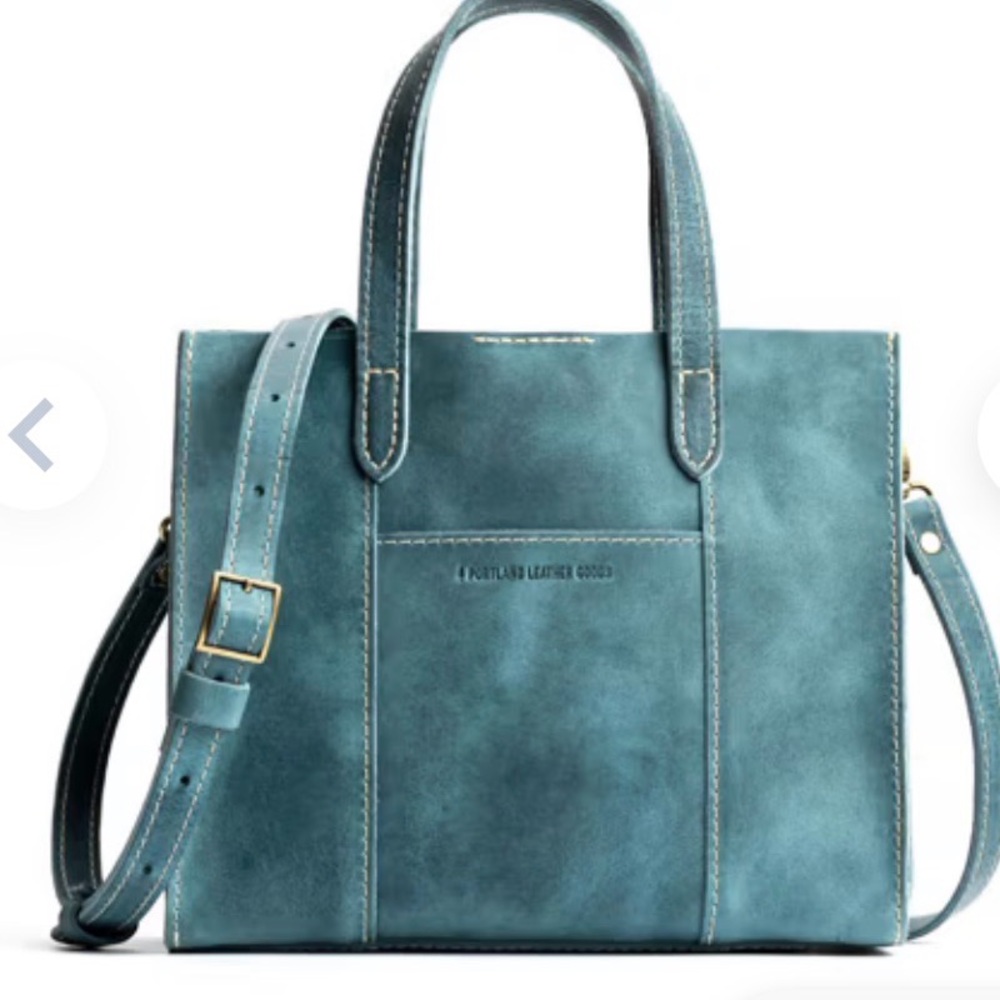 Portland Leather Aqua Tote Bag